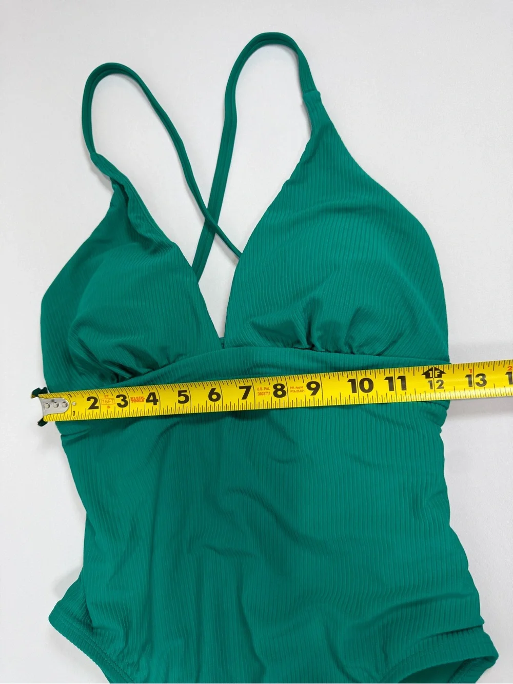 Time and‎ Tru Green Ribbed One-Piece Swimsuit Medium